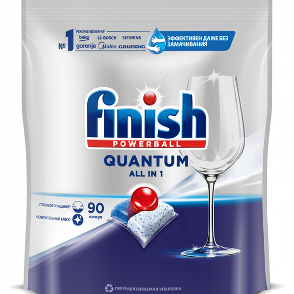 Капсулы для посудомоечной машины Finish Quantum, 90 шт