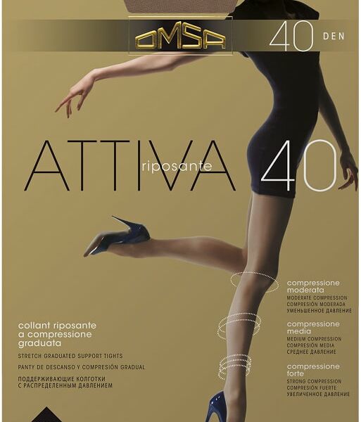 Колготки Omsa Attiva 40 Daino Бежевые Размер 3
