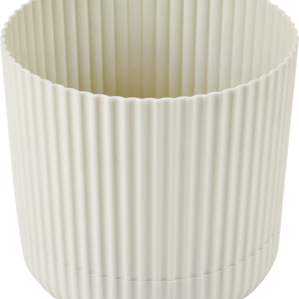 Кашпо для растений с пристегнутым поддоном IDEA Вельвет d=18см 3,6л, белый ротанг, Арт. М3182