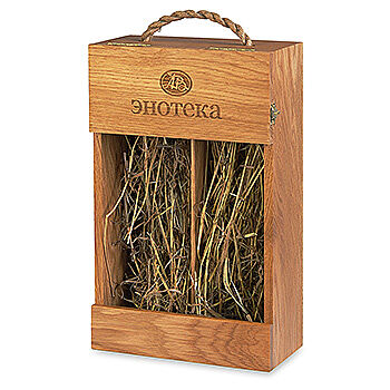 Пенал из дуба Энотека на 2 бутылки 34х20.5х9см, 1шт