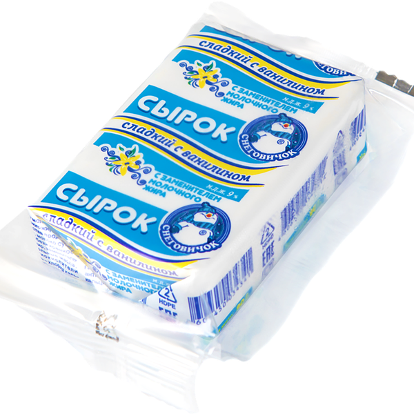 Сырок творожный Снеговичок сладкий с ванилином 9%