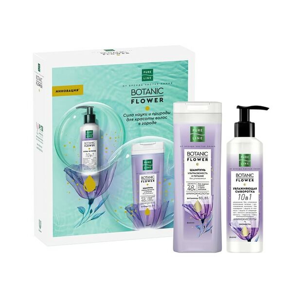 Подарочный набор Botanic flower 2023 Шампунь для волос 200мл +Сыворотка для волос 160мл