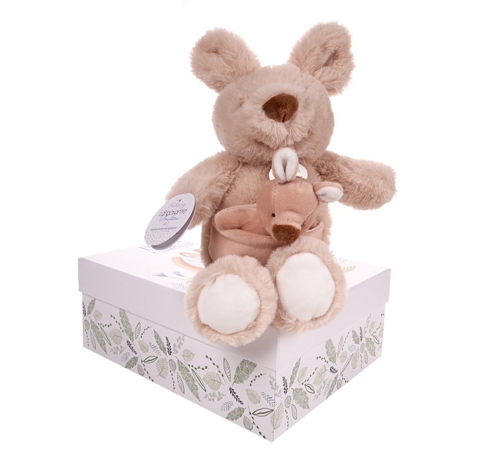 

Игрушка мягкая «Кенгуру с кенгурёнком» в подарочной коробке, Doudou et Compagnie, 25 см, Франция