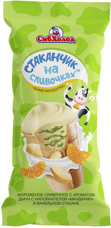 

Мороженое стаканчик СибХолод На сливочках сливочное дыня, мандарин стакан 85 г