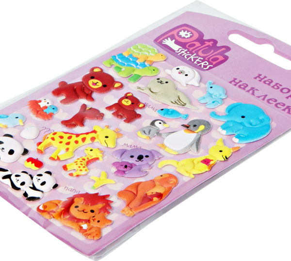 Наклейки мягкие PATULA Животные и рыбы, в ассортименте