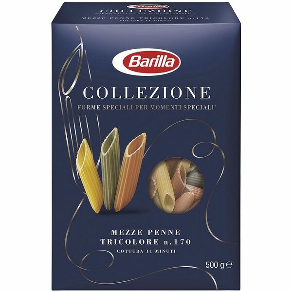 Макаронные изделия Barilla Mezze Penne Tricolore из твёрдых сортов пшеницы, 500г