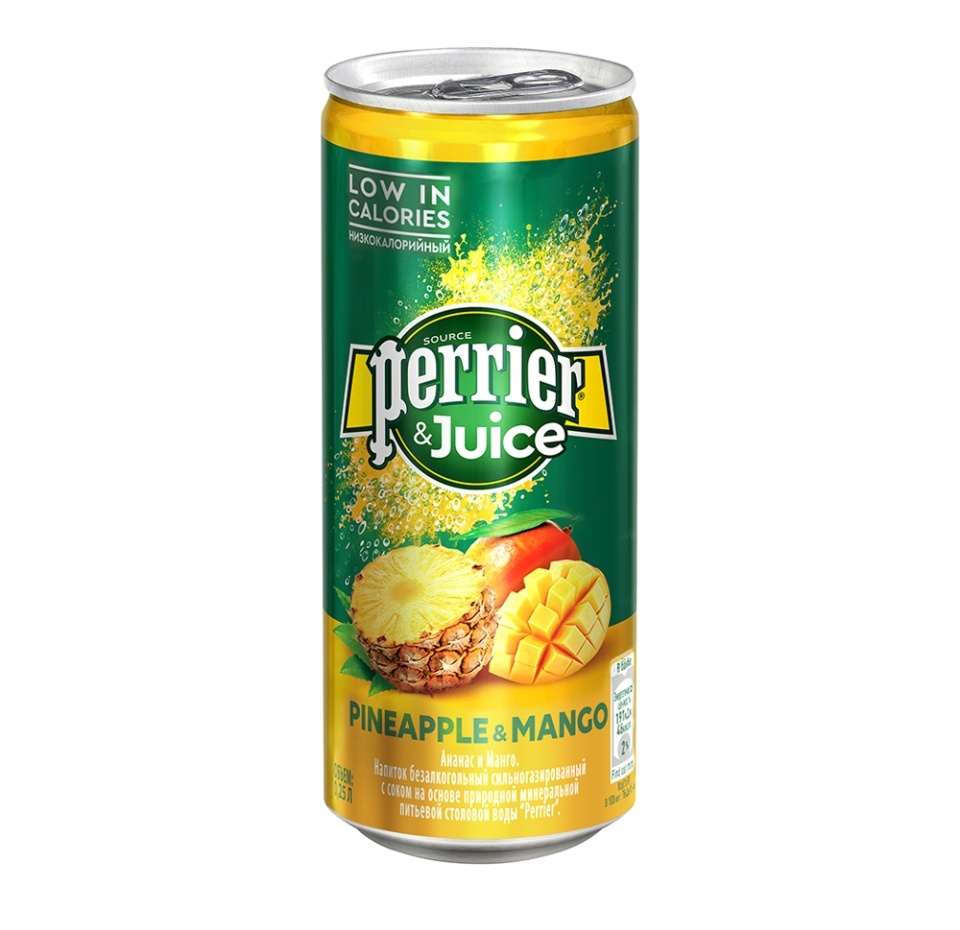 

Напиток сокосодержащий Perrier&Juice Ананас манго газированный 0.25 л