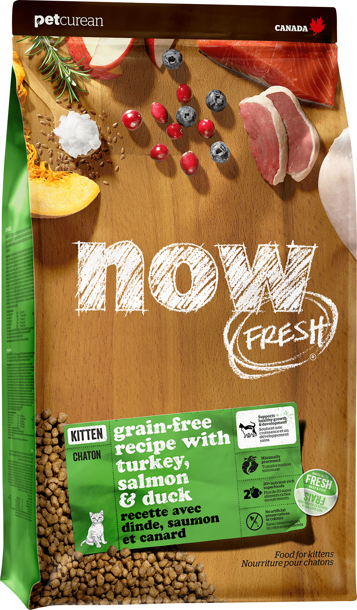 

Сухой корм для котят беззерновой Now Fresh Grain Free Recipe с индейкой, уткой и овощами 1,36 кг