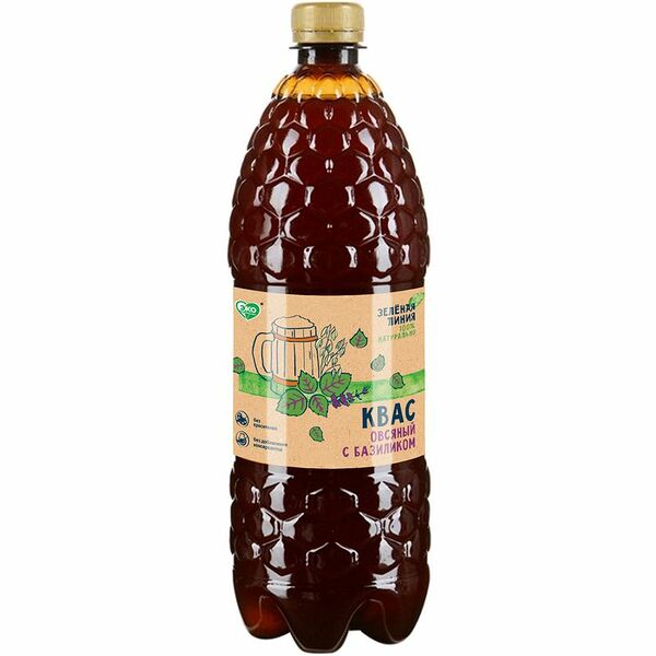 Квас Овсяный с базиликом Зелёная Линия, 1л