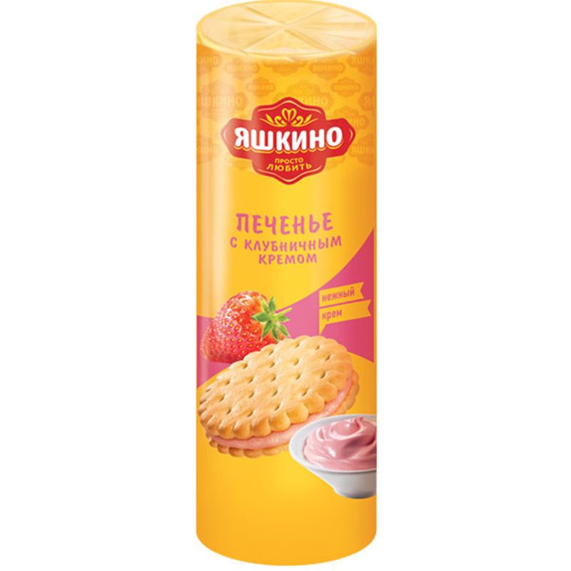 

Печенье Яшкино с клубничным кремом 190 г