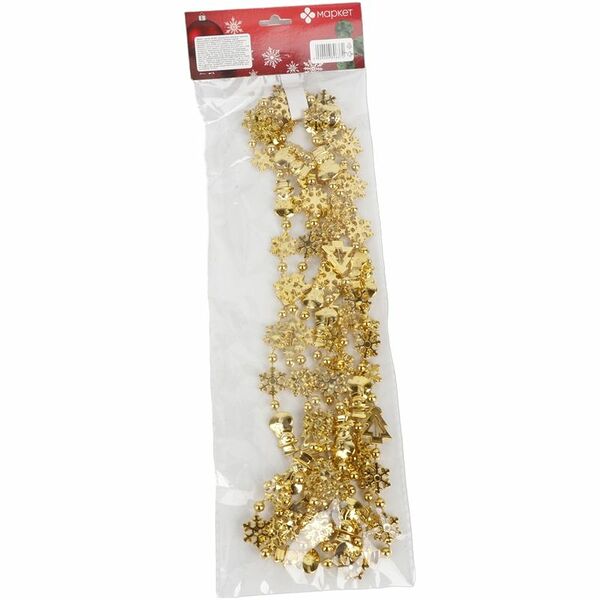Украшение новогоднее декоративное Бусы-снежинки Маркет
