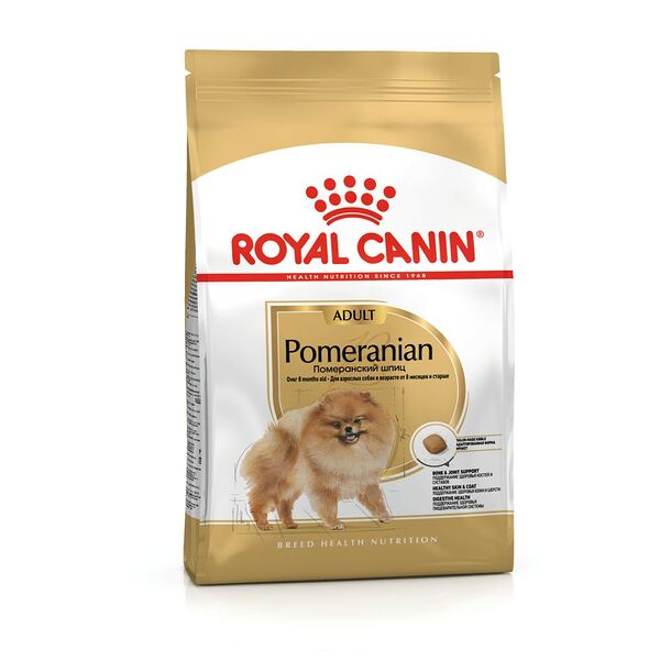 Сухой корм Royal Canin Pomeranian Adult Dry для собак породы померанский шпиц, курица 1.5 кг