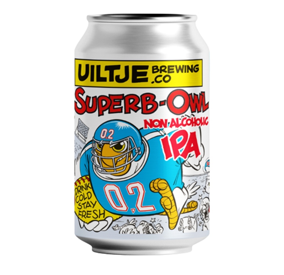

Пиво безалкогольное светлое UILTJE Superb-Owl IPA Non Alcoholic нефильтрованное пастеризованное 0.2% 0.33л, Бельгия