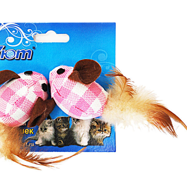 Игрушка Уют Мышь тканевая для кошек 2 шт