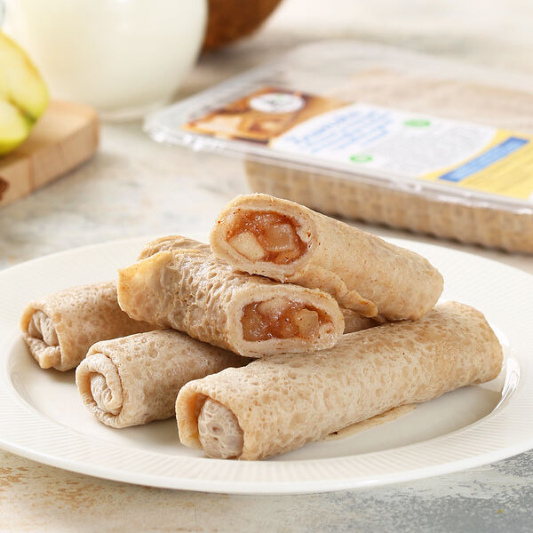 Блинчики с яблоком и корицей на кокосовом молоке с рисовой мукой и льном МясновЪ Шеф-повар вес