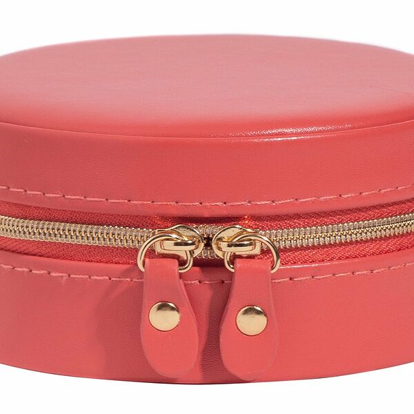 RONDA Шкатулка для украшений, экокожа, коралл, круглая