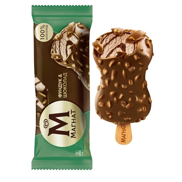 Мороженое Магнат сливочное в молочном шоколаде фундук шоколад, 70г