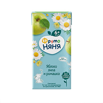 Сок детский осветлённый ФрутоНяня Яблоко, ромашка и липа 200 мл