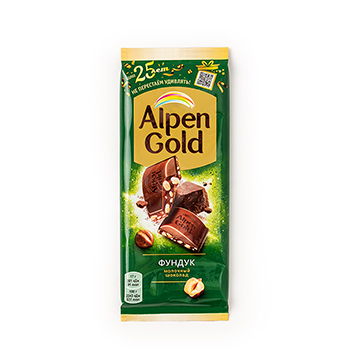 

Шоколадная плитка Alpen Gold Молочный с дробленым фундуком 85г, Россия