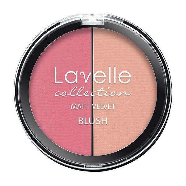 LAVELLE COLLECTION Румяна компактные для лица Matt Velvet Blush 2-цветные, 5 г, 01 розовый