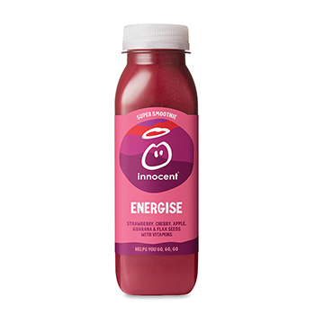 

Смузи Innocent Super smoothie Энергия из яблок клубники вишни гуараны с семенами льна 300 мл