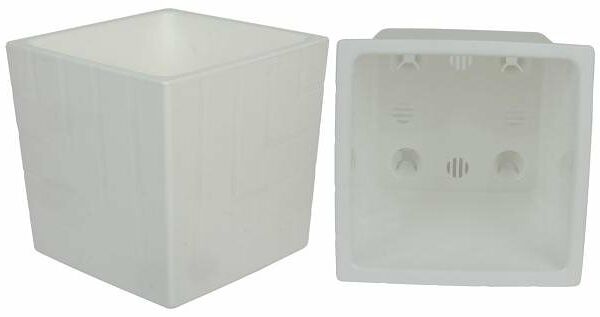 Горшок Ливингрин Квадро с вкладкой d.16 белый