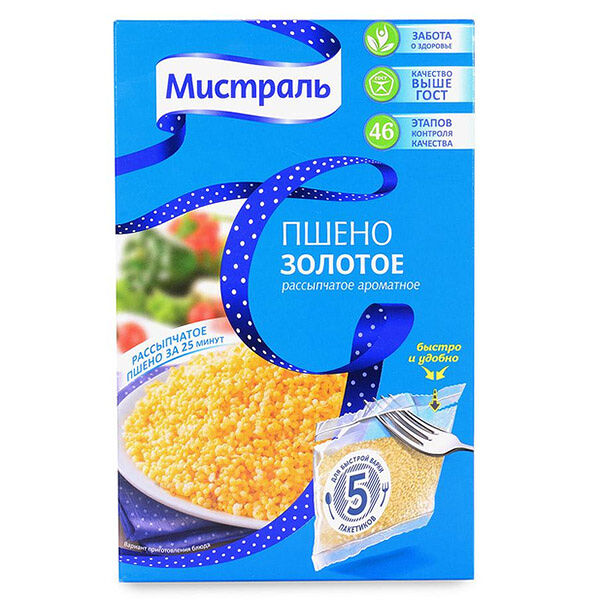 Крупа пшено Мистраль золотое в пакетах для варки 5*80 г