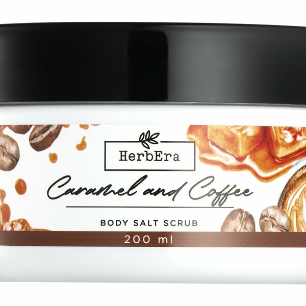 HERBERA Скраб для тела солевой Карамель и Кофе, 200 мл