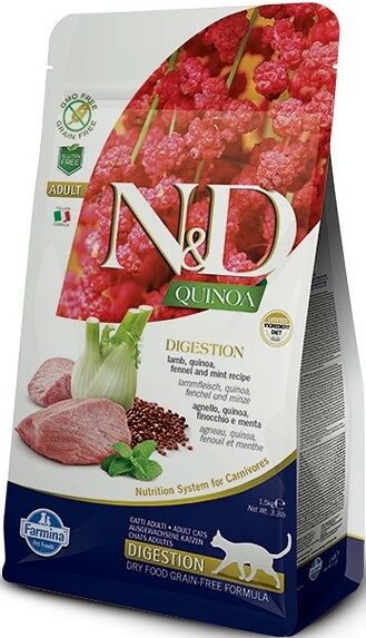 Farmina N&D Cat Quinoa Digestion корм для кошек с чувствительным пищеварением Ягненок и киноа