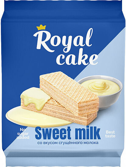 Вафли Royal cake на сорбите со вкусом сгущённого молока 120 г