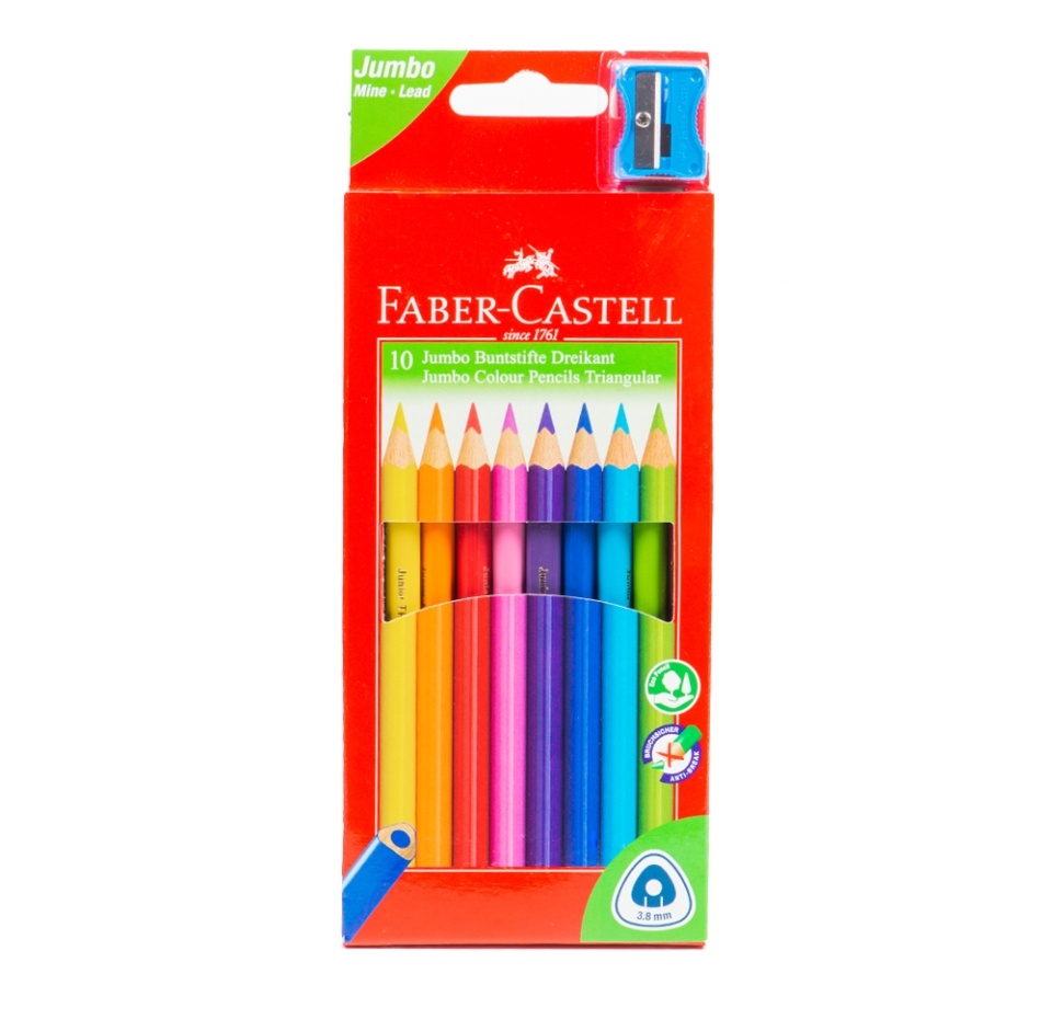 

Набор карандашей цветных Faber-Castell "Junior Grip" 10 цветов, трехгранные в картоне