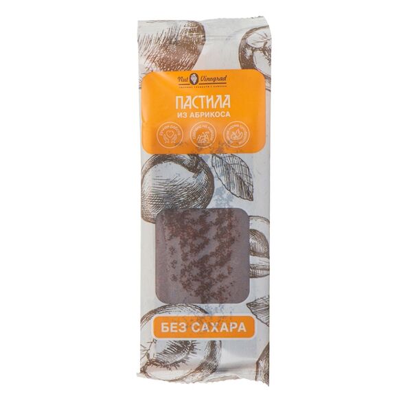 Пастила из абрикоса без сахара, Nut Vinograd 80г