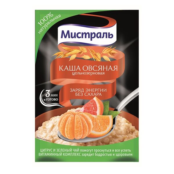 Каша овсяная цельнозерновая Мистраль Заряд энергии без сахара