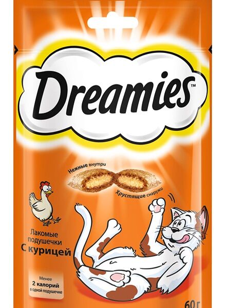 Dreamies лакомые подушечки Курица