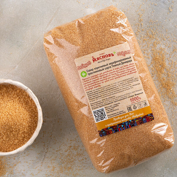 Сахар тростниковый темный Демерара МясновЪ Буфет