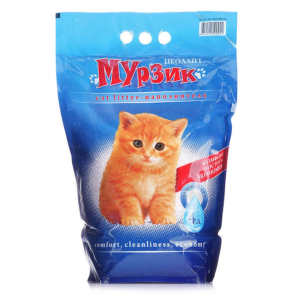 Наполнитель для кошачьего туалета МУРЗИК Цеолайт голубой