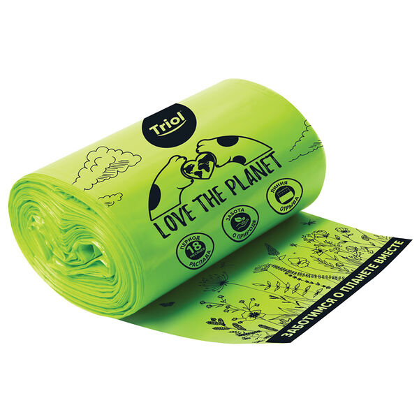 Triol Love The Planet пакеты биоразлагаемые для выгула собак 4*15 шт.