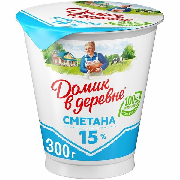 Сметана Домик в деревне 15%, 300г