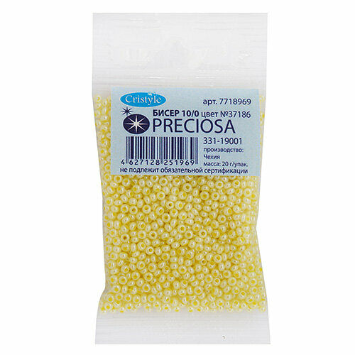 (37186) 331-19001-10/0 Бисер Pearl Color lined 10/0, круг.отв., 20гр Preciosa,упак