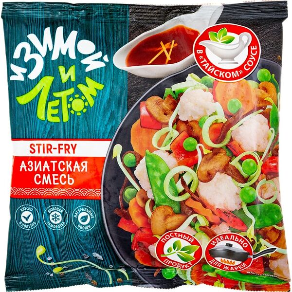 Смесь овощная И зимой и летом Азиатская с грибами и соусом замороженная 400г