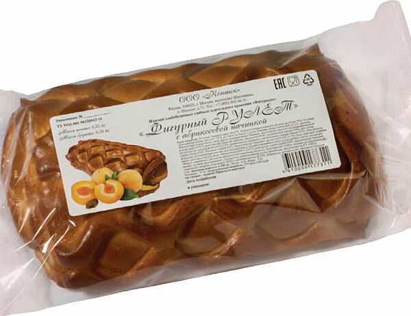 Рулет Контек Фигурный с абрикосовым джемом 250 г