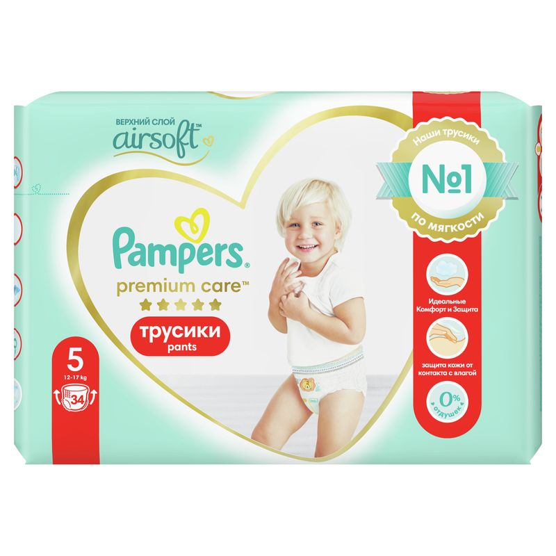 

Трусики-подгузники Pampers Premium Care 5 (12-17 кг) 34 шт.
