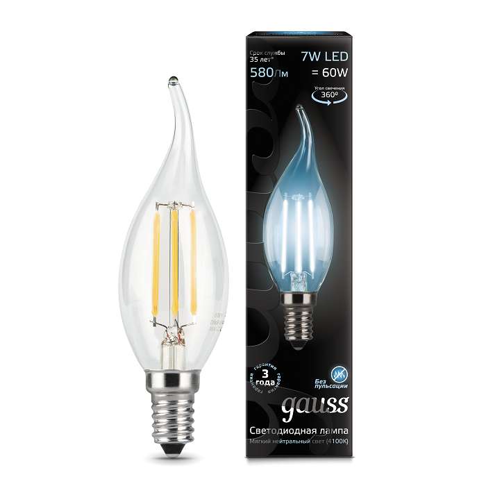 

Лампа светодиодная Gauss Filament светодиодная E14 7W
