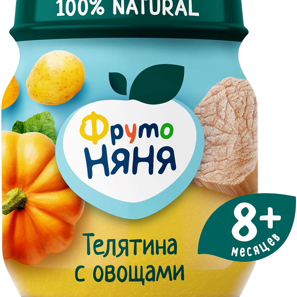 Пюре ФрутоНяня телятина с овощами с 8 месяцев