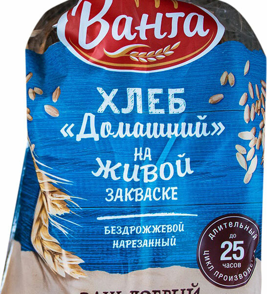 Хлеб Ванта Домашний бездрожжевой формовой нарезка
