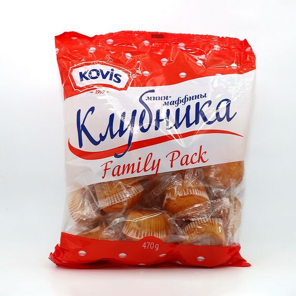 Мини маффин Ковис с фр-ягодной начинкой клубника вес 470 г РКК-Самара РОССИЯ