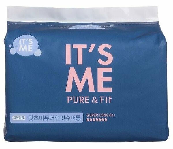 Прокладки гигиенические It's Me Pure&Fit Ночные из органического хлопка с крылышками 6 капель, 6 шт
