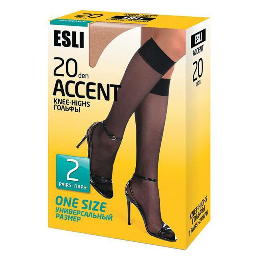 

Гольфы женские Esli Accent 20, р.23-25, melone, 2 пары