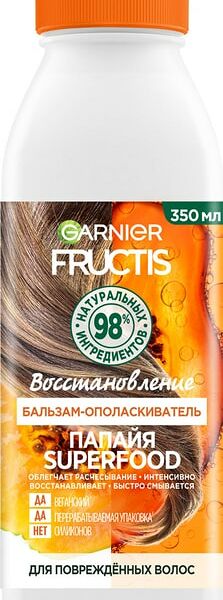 Бальзам-ополаскиватель Garnier Fructis Папайя Superfood Восстановление 350мл