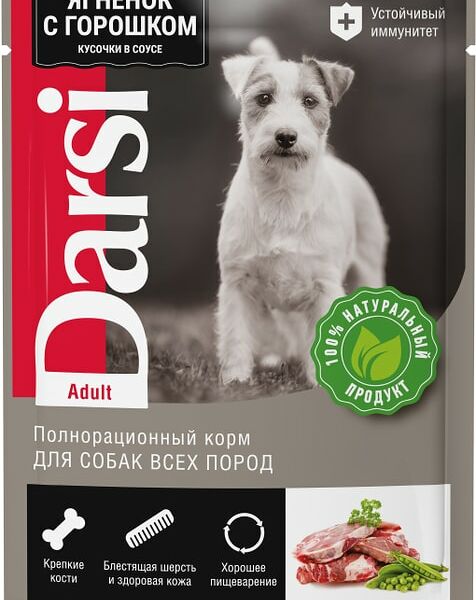 Влажный корм для собак Darsi Ягненок с зеленым горошком 85г